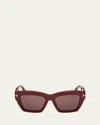 Tom Ford Luna Gradient Butterfly Sunglasses In Redo/brn