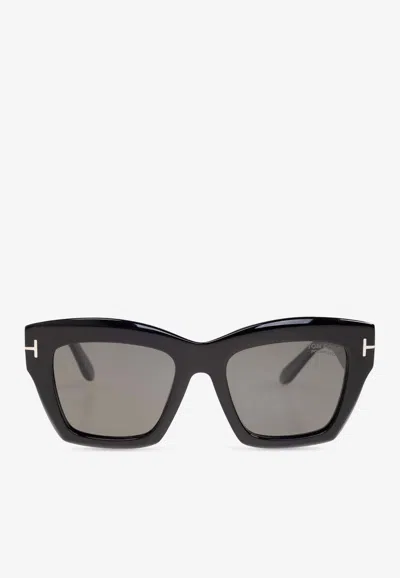 Tom Ford Luna Square Sunglasses In Gray