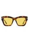 Tom Ford Luna Sunglasses In 褐色