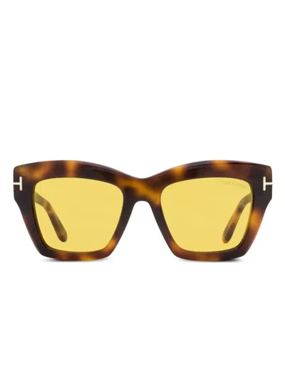 Tom Ford Luna Sunglasses In 褐色