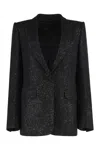 Tom Ford Luomo Monopetto In Crepe Misto Lana In Black
