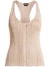 Tom Ford Lurex-detailing Ribbed Tank Top In Neutrals