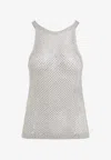 Tom Ford Lurex Knit Beige Viscose Top In Metallic