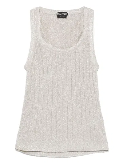 Tom Ford Lurex-knit Top In White