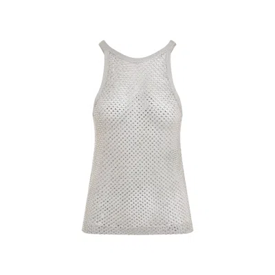 Tom Ford Crystal-embroidered Racerback Tank Top In Neutrals