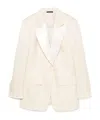 Tom Ford Lustrous Barathea Single-breasted Tuxedo Jacket In White
