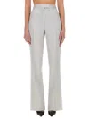 Tom Ford Lustrous Barathea Tailored Tuxedo Wide Leg Pants In Grey