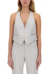Tom Ford "barathea" Silk Wool Vest In Grey