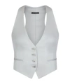 Tom Ford Lustrous Barathea Waistcoat In White