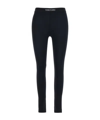 Tom Ford Lustrous Jersey Signature Leggings In Black