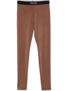 Tom Ford Brown Lustrous Signature Leggings In Brown