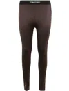 Tom Ford Lustrous Jersey Signature Leggings In Darkest Brown