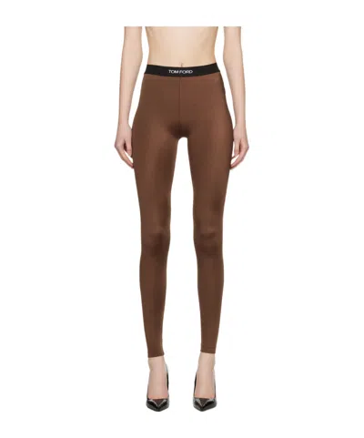 TOM FORD LOGO-WAISTBAND LEGGINGS