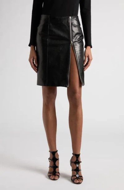 TOM FORD TOM FORD LUX ZIP DETAIL GOATSKIN LEATHER SKIRT