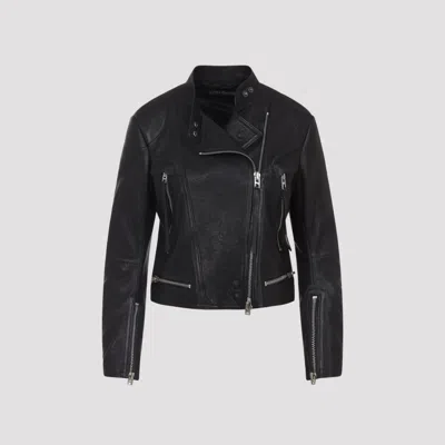 Tom Ford Luxe Leather Mini Jacket For Women In Black
