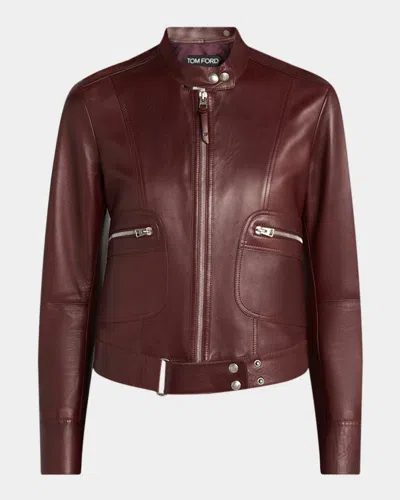 Tom Ford Luxe Plonge Leather Racer Jacket