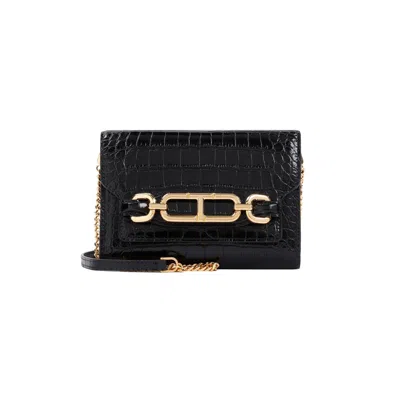 Tom Ford Luxurious Black Croco Leather Handbag For The Fashion Forward Woman