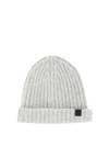 TOM FORD LUXURIOUS GREY RIBBED BEANIE FOR MEN FROM FW23 COLLECTION