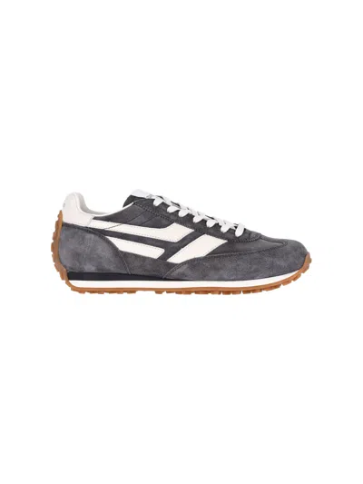 Tom Ford Luxury Calf Leather Sneakers For Men In Gray