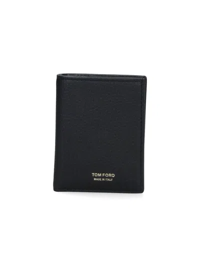 Tom Ford Luxury Calf Leather Wallet For Men In Black