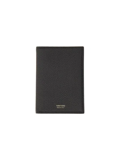 Tom Ford Luxury Leather Passport Holder In Black