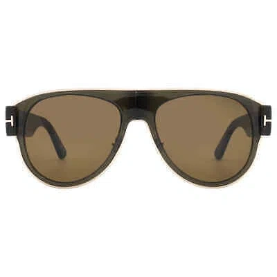 Pre-owned Tom Ford Lyle Brown Pilot Unisex Sunglasses Ft1074 51j 58 Ft1074 51j 58