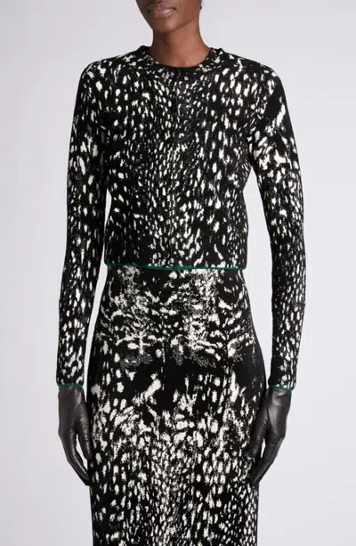 Tom Ford Lynx Jacquard Cardigan In Black/white