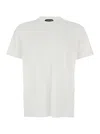 Tom Ford White Crewneck T-shirt With Tf Embroidery In Lyocell And Cotton Blend Man