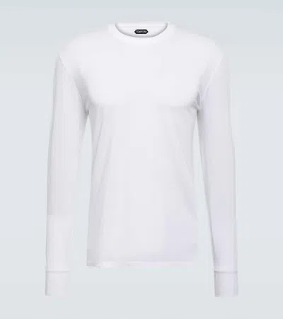 Tom Ford Lyocell And Cotton-blend Jersey T-shirt In White