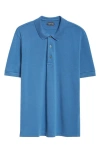 Tom Ford Lyocell & Cotton Piqué Polo In Hb532 Denim Blue