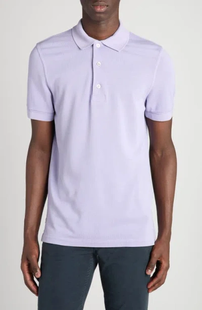 Tom Ford Lyocell & Cotton Piqué Polo In Purple
