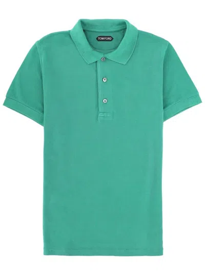 Tom Ford Green Shirt Collar Polo