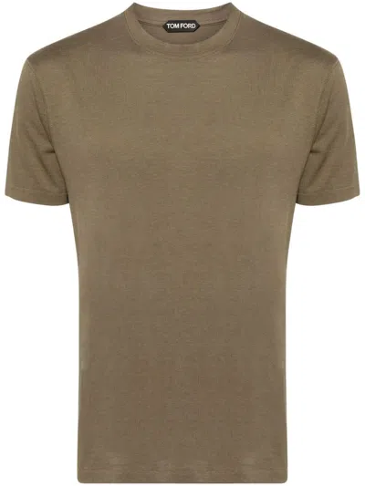 Tom Ford Lyocell And Cotton Regular Fit T-shirt In Green