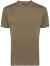 Tom Ford Brown Lyocell Cotton Crew T-shirt In Green