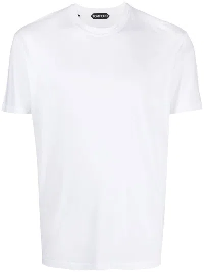 Tom Ford Lyocell And Cotton Regular Fit T-shirt Clothing In White