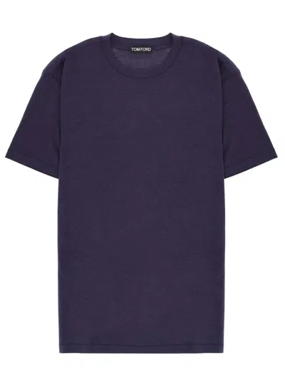 Tom Ford Slim-fit Lyocell And Cotton-blend Jersey T-shirt In Blue
