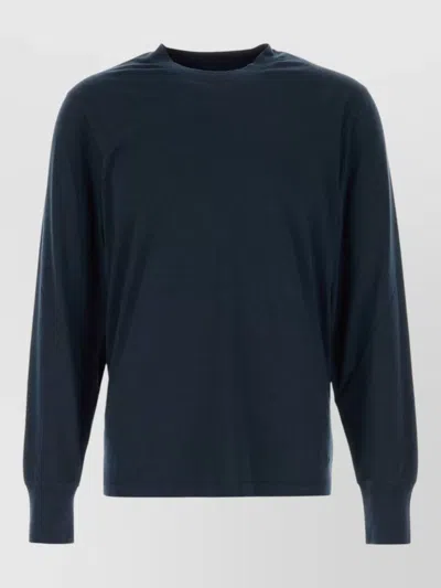 Tom Ford Lyocell Blend Crew Neck Long Sleeve T-shirt In Blue