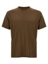 Tom Ford Military Green Crewneck T-shirt With Tf Embroidery In Lyocell And Cotton Blend Man In Green