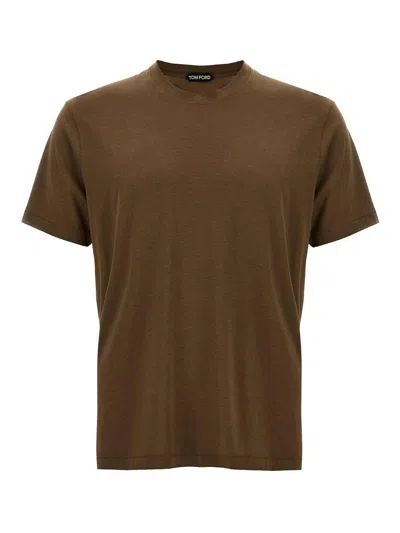 Tom Ford Slim-fit Lyocell And Cotton-blend Jersey T-shirt In Green