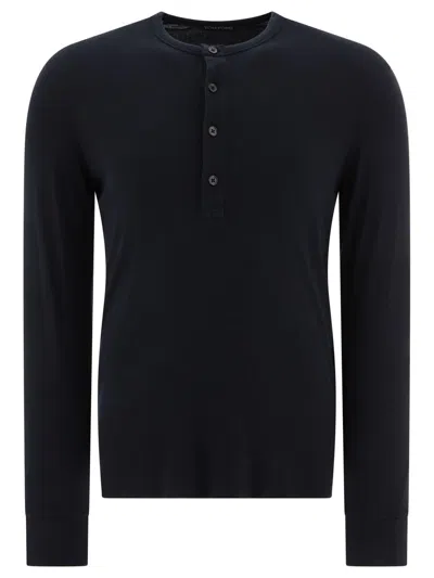 Tom Ford Long-sleeved T-shirt In Blue