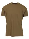 Tom Ford Lyocell Cotton Short Sleeve Crewneck T-shirt Green In Brown