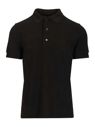 TOM FORD LYOCELL IQUET SHORT SLEEVE POLO POLO SHIRT BLACK