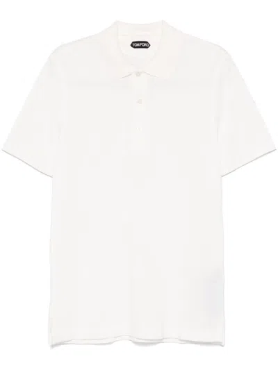 Tom Ford Lyocell Piqué Polo In White