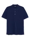 Tom Ford Blue Polo T-shirt With Embroidered Tone On Tone Logo In Cotton Man In Blue