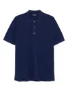 Tom Ford Blue Polo T-shirt With Embroidered Tone On Tone Logo In Cotton Man In Blue