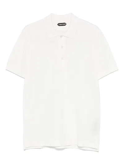 Tom Ford Lyocell Piquet Polo Shirt In White