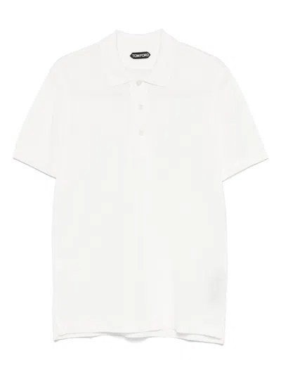 Tom Ford Lyocell Piquet Polo Shirt In White
