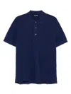 Tom Ford Blue Polo T-shirt With Embroidered Tone On Tone Logo In Cotton Man In Blue