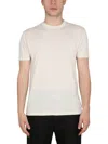 Tom Ford Mens White Brand-embroidered Crewneck Cotton-blend T-shirt In Powder