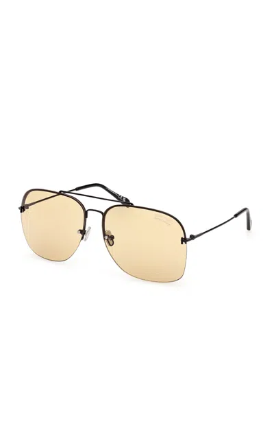 Tom Ford Mackenzie Aviator Metal Sunglasses In Gold
